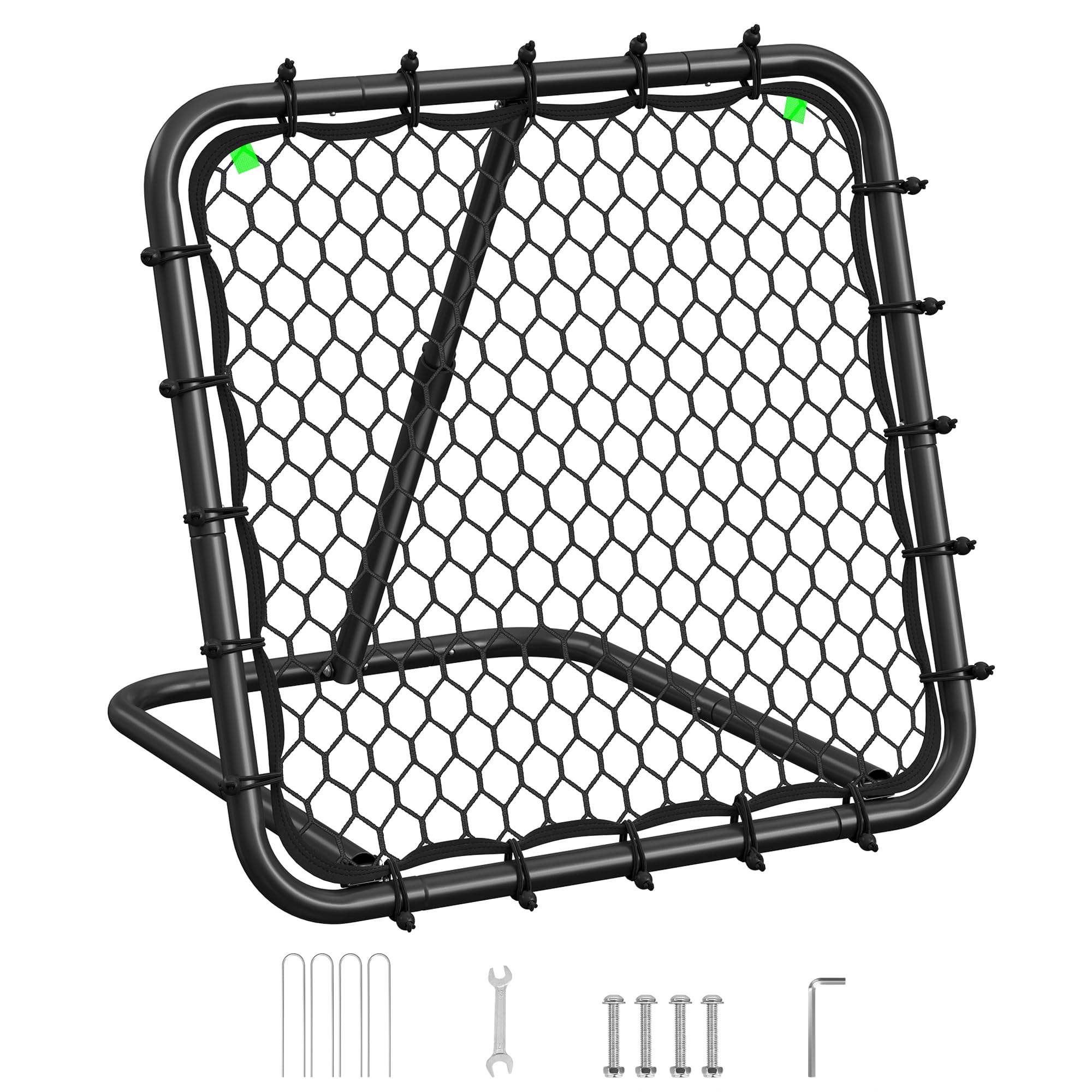 SONGMICS Porta da Calcio, Rete da Calcio per Adolescenti, Portatile, con Telaio in Acciaio, Inclinazione Regolabile, Montaggio Rapido, per Giardino, Parco, Spiaggia, Nero Inchiostro SZQ0085B01