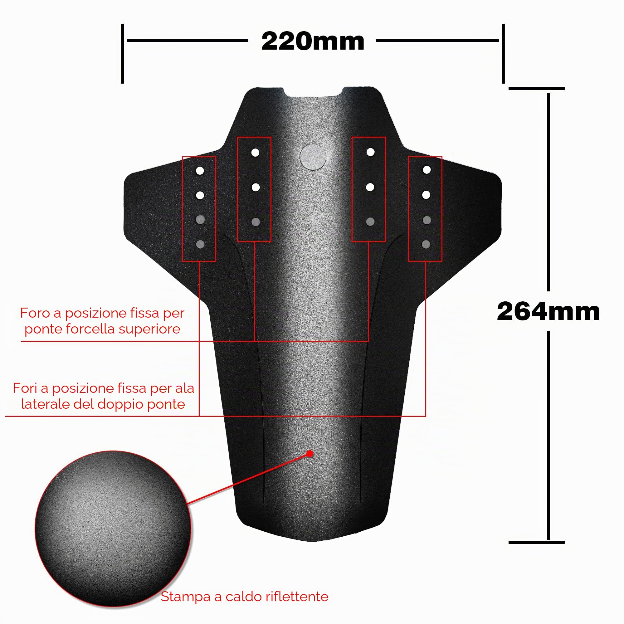 FETESNICE 2 Pezzi MTB Mudguard- Mountain Bike Protection Board da 29 Pollici in Fibra di Carbonio Testurizzata Anteriore e Posteriore con 10 attacchi Via Cavo.