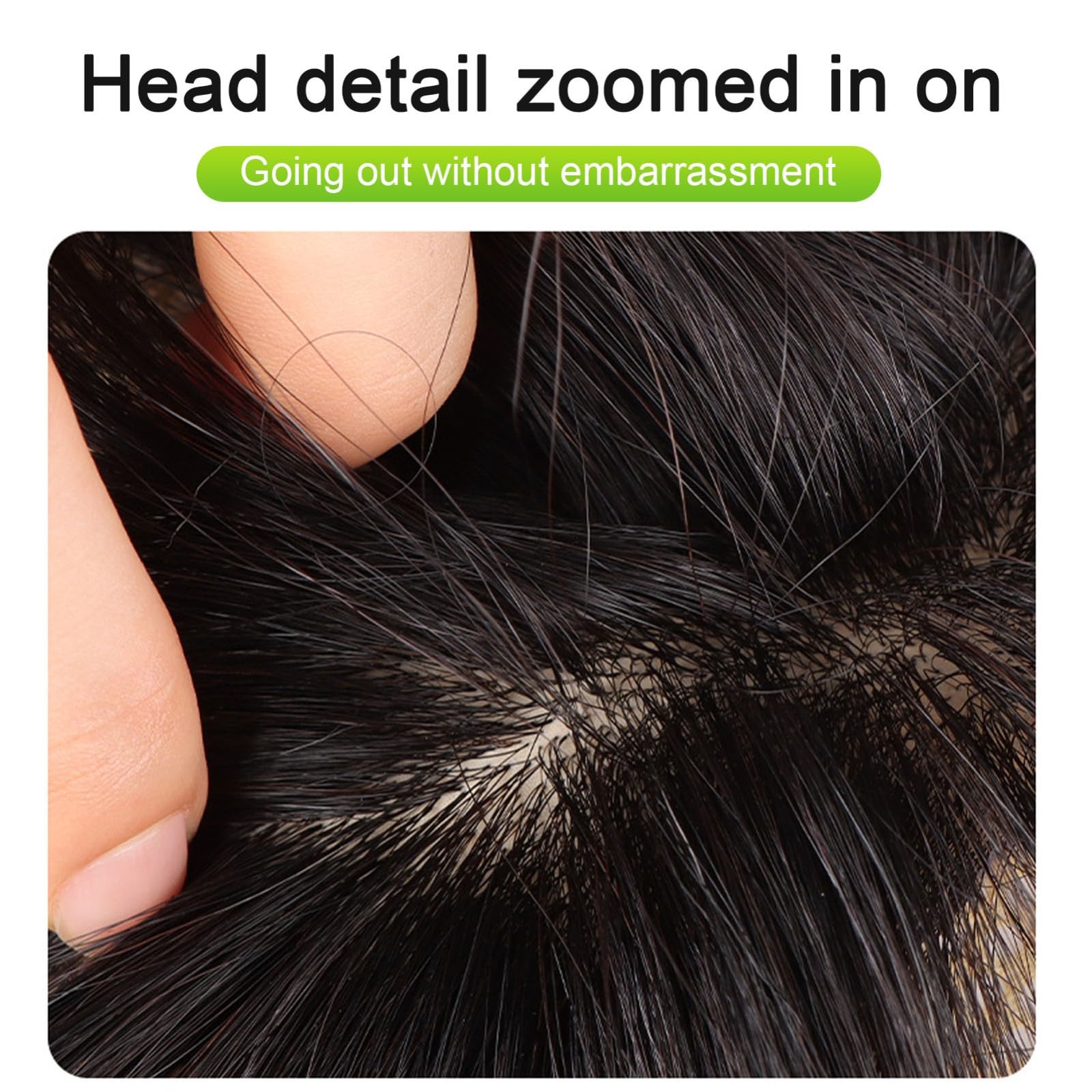 Topper z prawdziwych włosów dla kobiet, 9,8 cala Clip In Hair Topper z grzywką do codziennego użytku (brązowe, bangs)