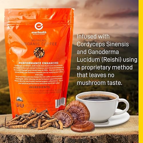 Miniatura 4 de Enerhealth Botanicals NutriCafé Potenciador de Perfomance  Café de grano arábica entero de tostado medio, de comercio justo, bajo en ácido,