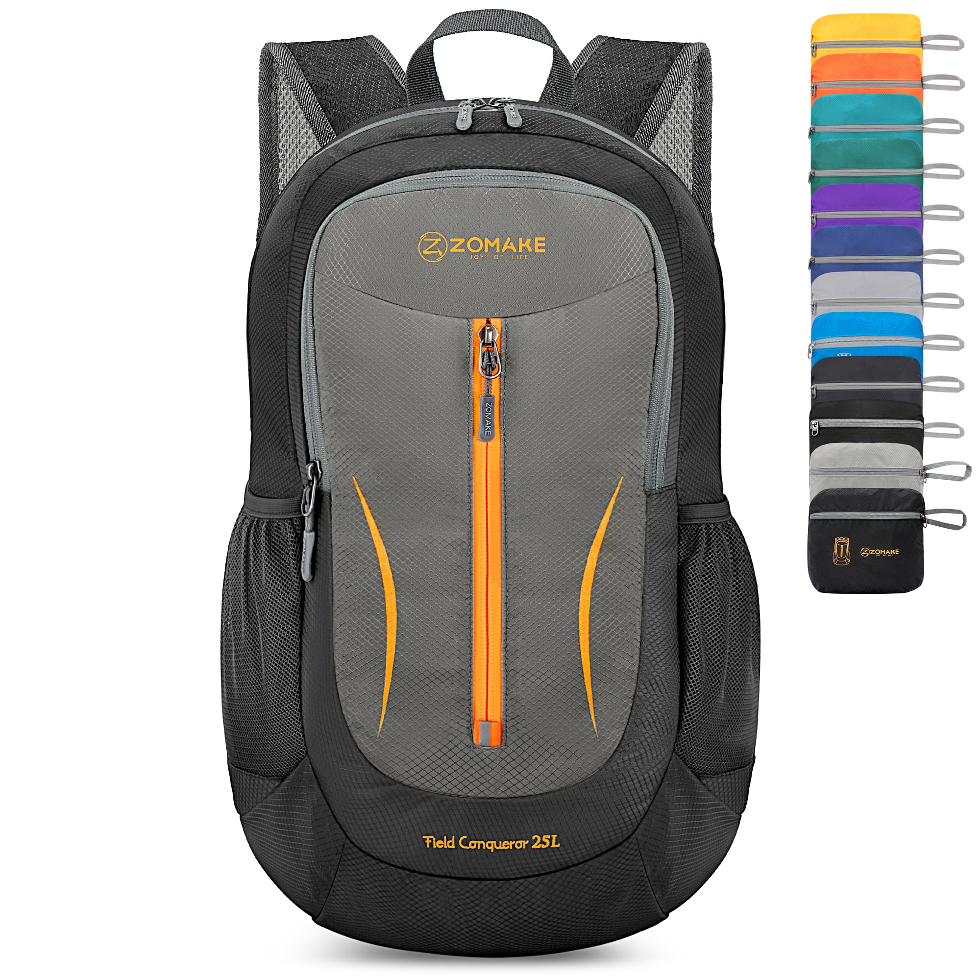 ZOMAKE Lightweight Foldable Backpack Packable Rucksack (25L/Medium gray B) — image 1