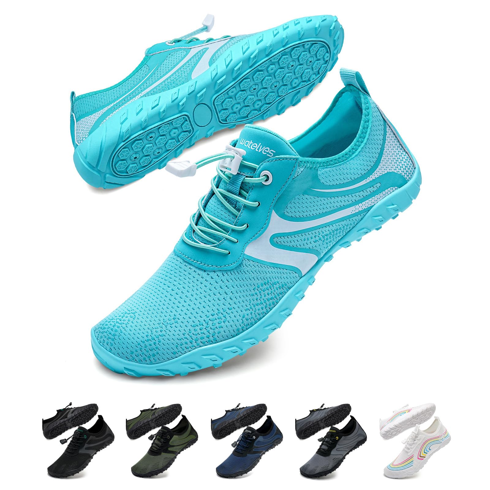 WateLves Badeschuhe Wasserschuhe Damen Herren Schnell Trocknende und Schnell Tragende Strandschuhe für Tauchen Surfen Wassersport Wandern Yoga Alltag 36-48EU
