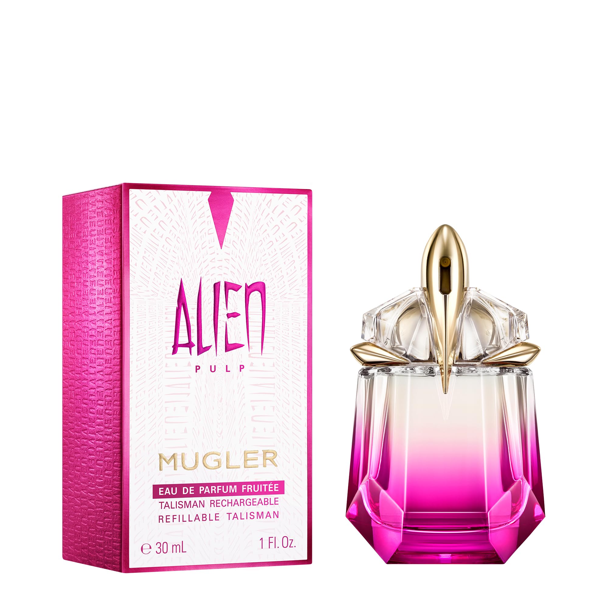 Mugler Alien Pulp Eau de Parfum Donna, Fragranza Floreale Fruttata con Lampone, Gelsomino Cremoso e Muschi Soffici, Flacone Iconico Talismano Ricaricabile, 30ml