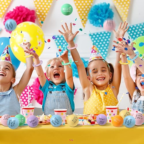 Miniatura 6 de 72 bolas motivacionales para el estrés, regalos de graduación, recuerdos de fiesta, incluye 36 mini bolas de espuma de 1.97 pulgadas y 36 pulseras