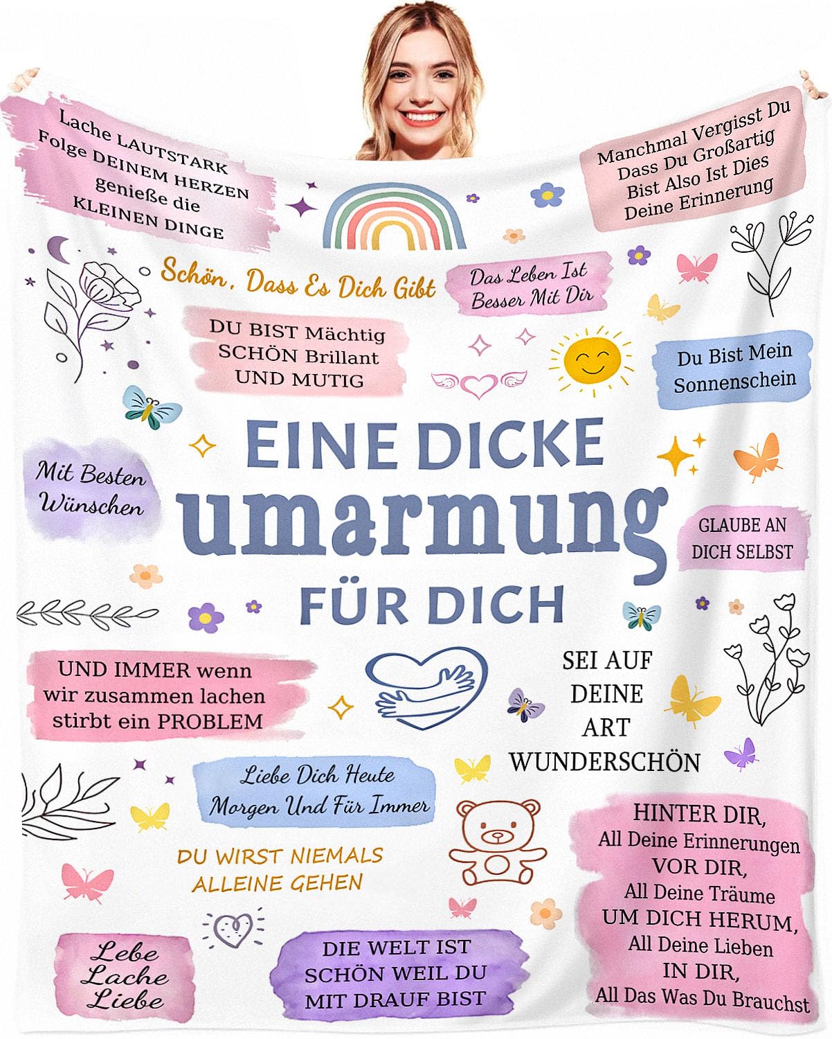 ARRITS Geschenke für Freundin | Decke Umarmung Geschenk Beste Freundin Geburtstag, Inspirierende Mutmacher Weihnachten Geburtstagsgeschenk für Frau Frauen Freundin Schwester Kollegin Ehefrau Mutter