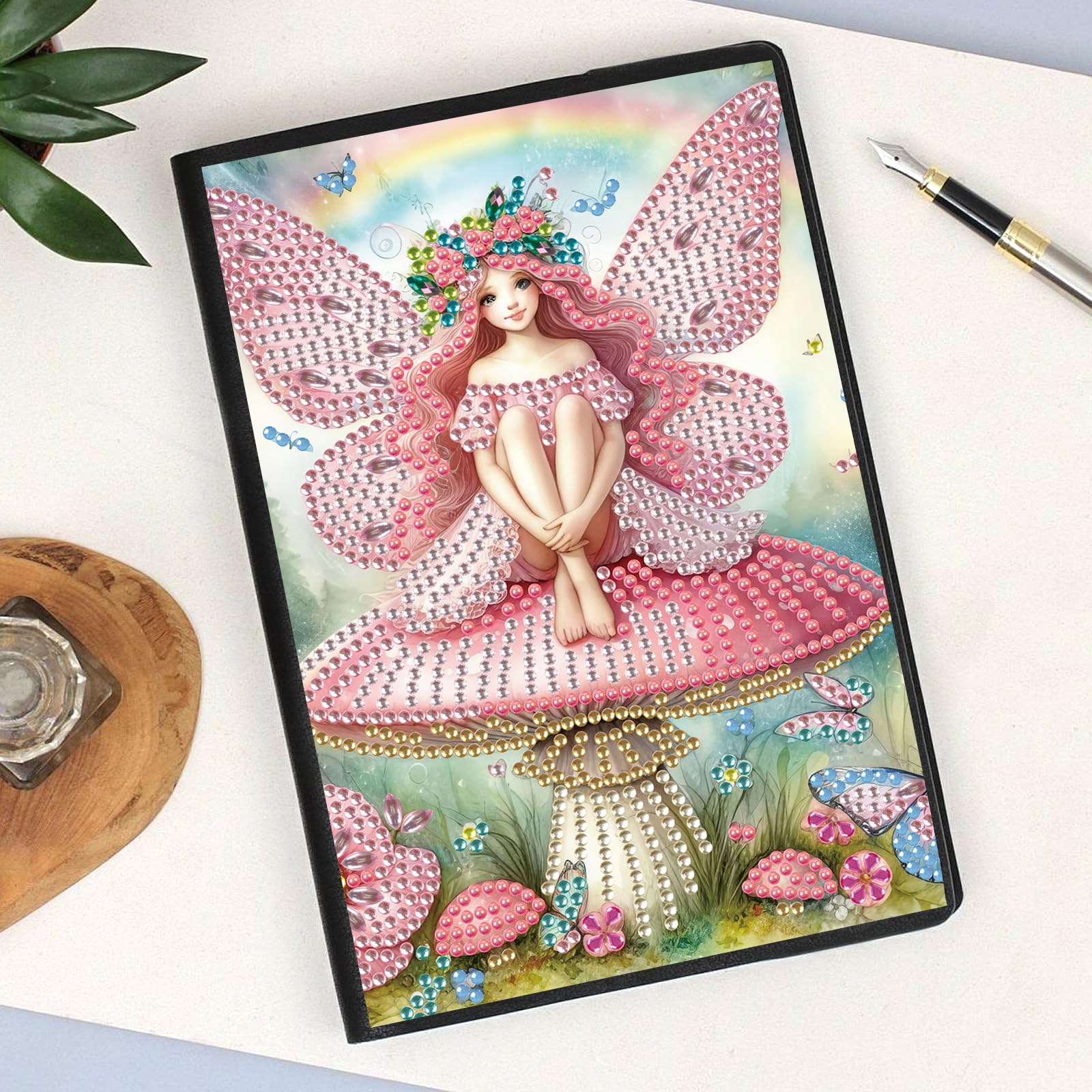 DCIDBEI 2 Pack Diamond Painting Notebook for Adults Children Angel A5 Blank Notebook Diamond Painting Notebooks Elf Diamond Painting Practice Book Sketch Book Diamond Painting Diary Fairy 50 Sheets - Image 3