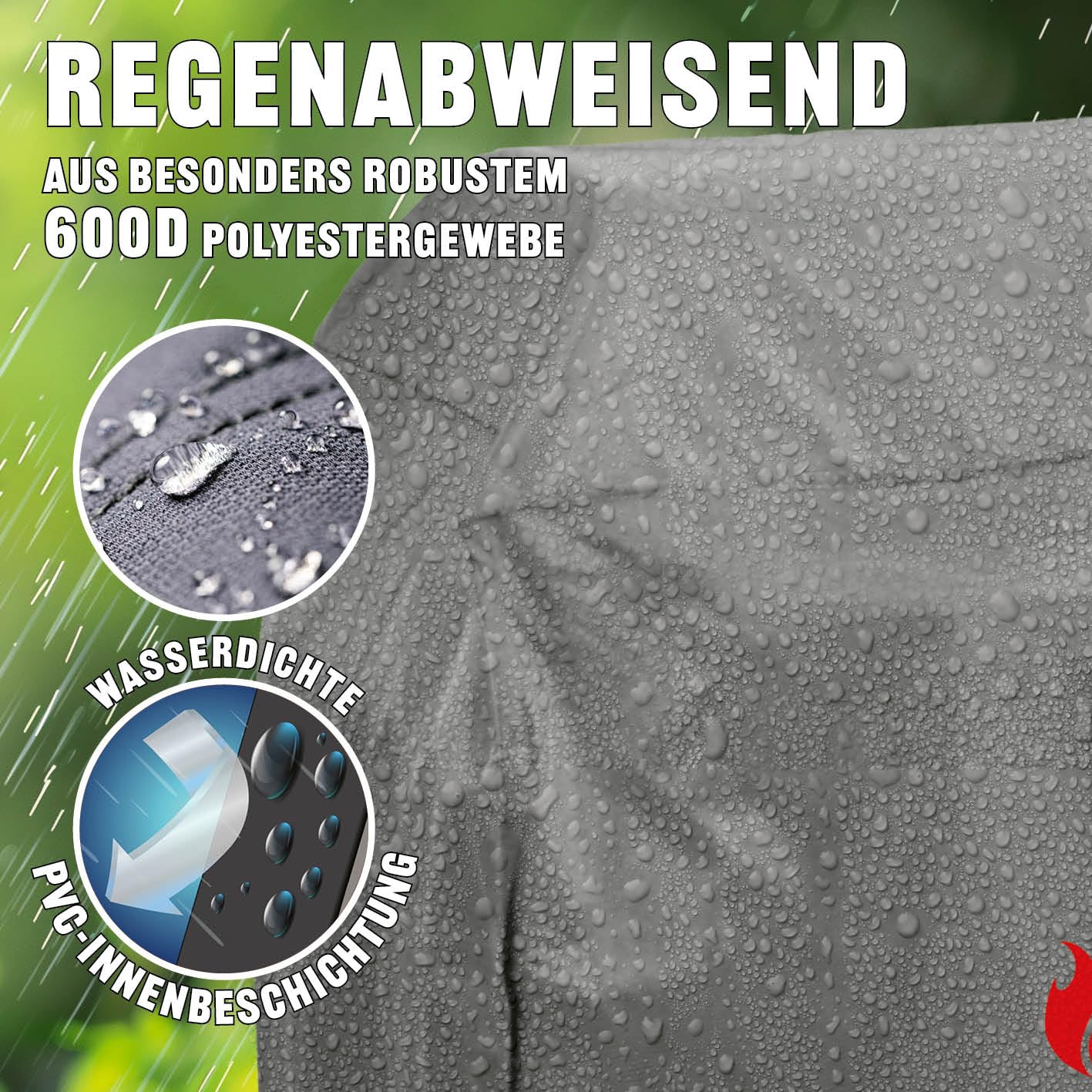 Landmann Premium Wetterschutzhaube | Aus robustem Polyestergewebe & Wasserdicht | UV-beständig, Atmungsaktiv & Kältebeständig | Geeignet für den Grillchef Gasbräter Profi 4 BR [60 x 96 x 120 cm]