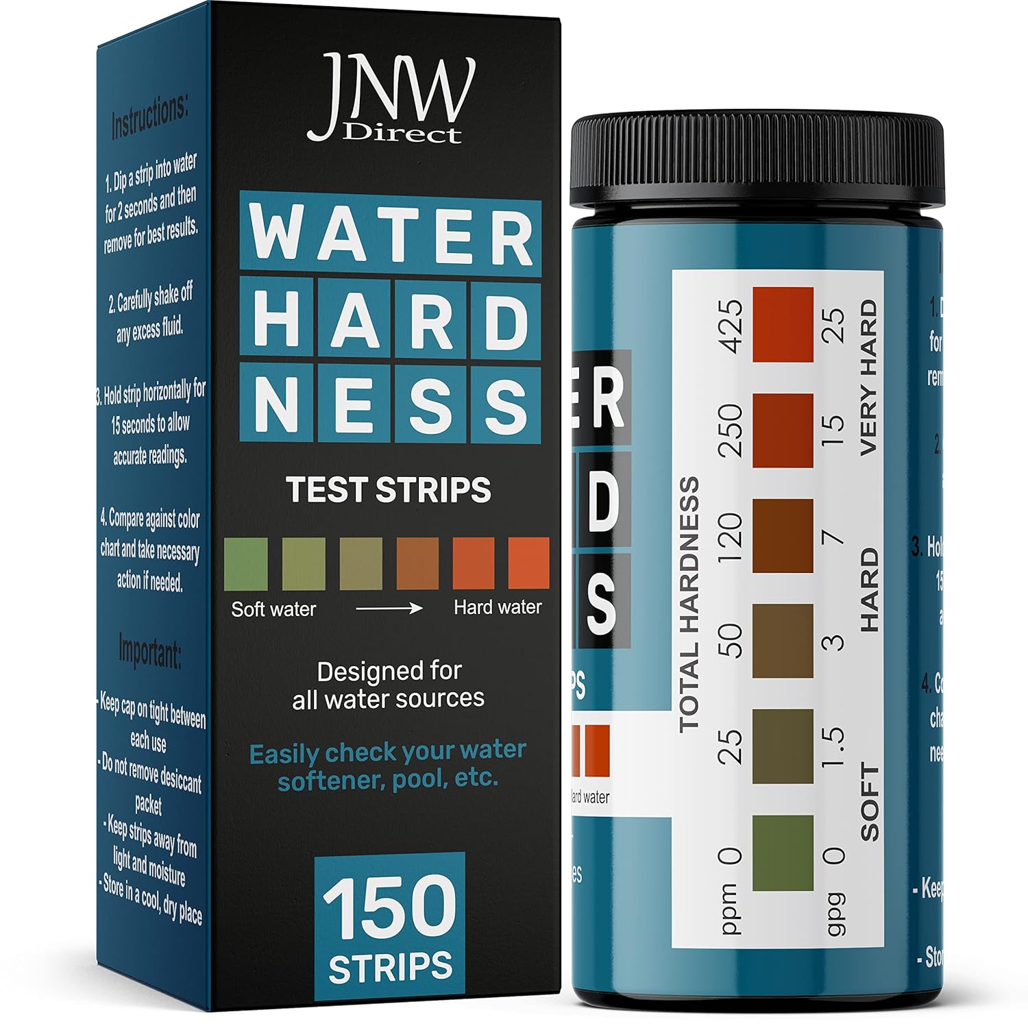 JNW Direct Water Hardness Test Strips Quick and Accurate
