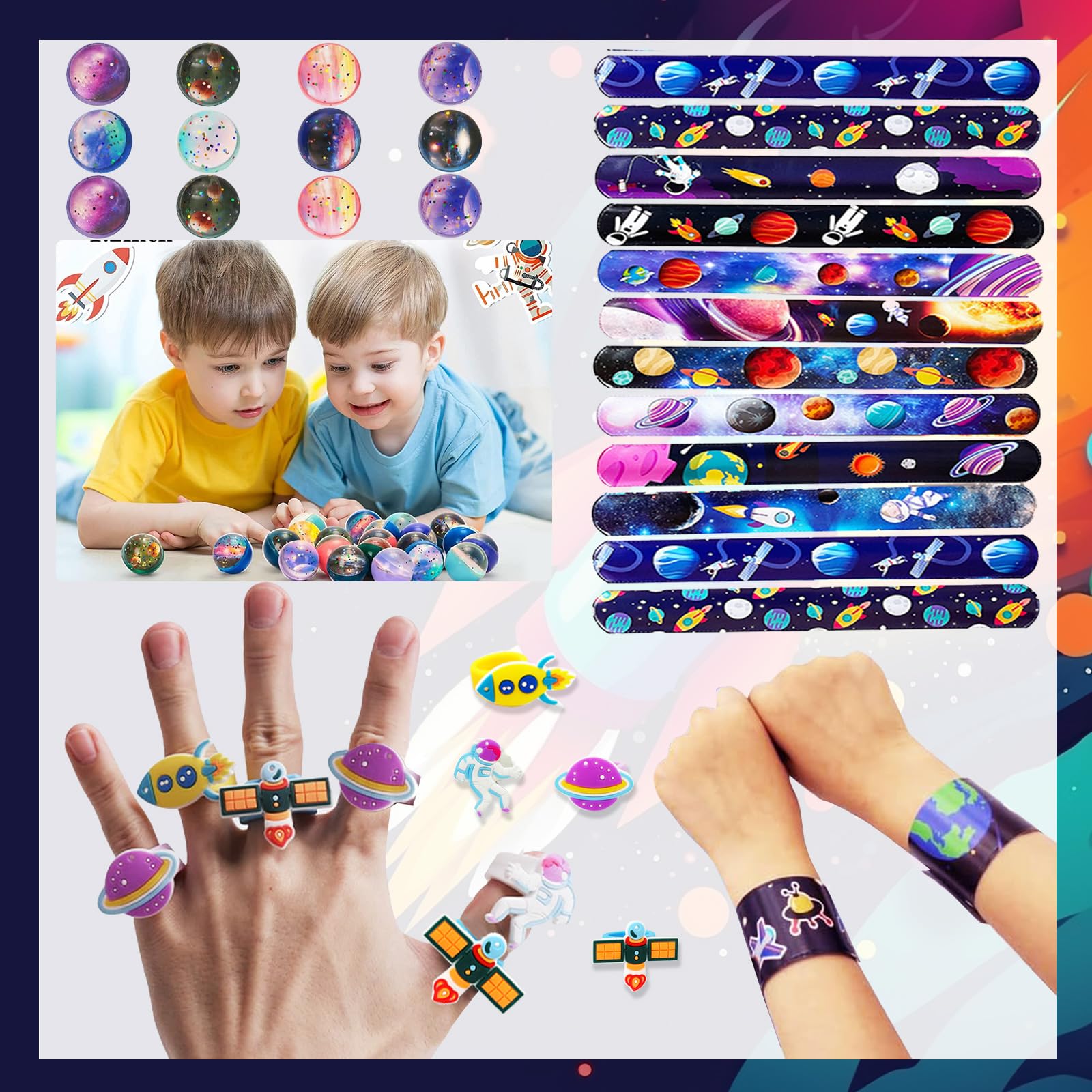 Lot De 70 Cadeaux De Fête Sur Le Thème De L'espace Comprenant