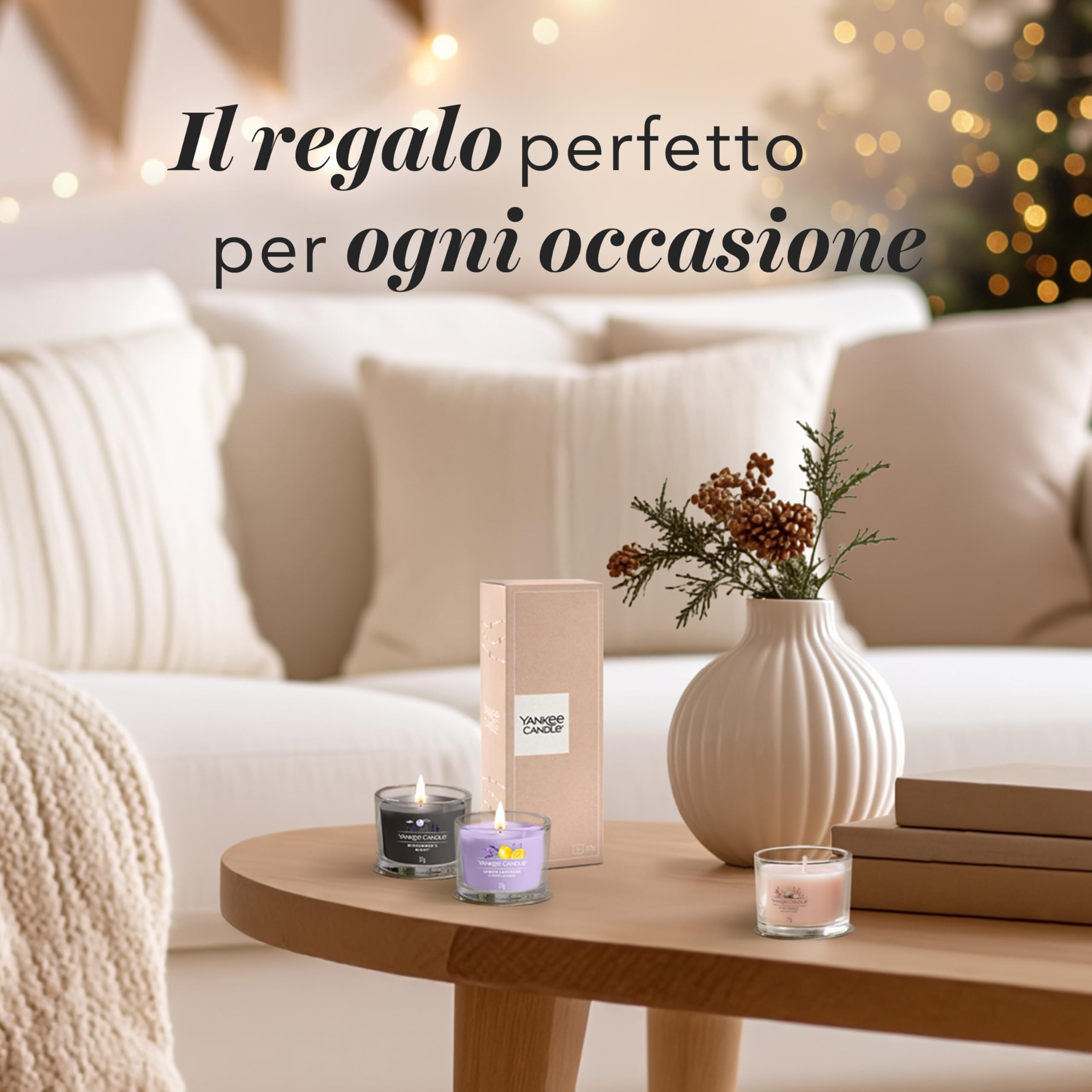Yankee Candle Set regalo di candele profumate | 3 mini candele votive profumate | Miscela di cera di soia | Regali perfetti per le donne