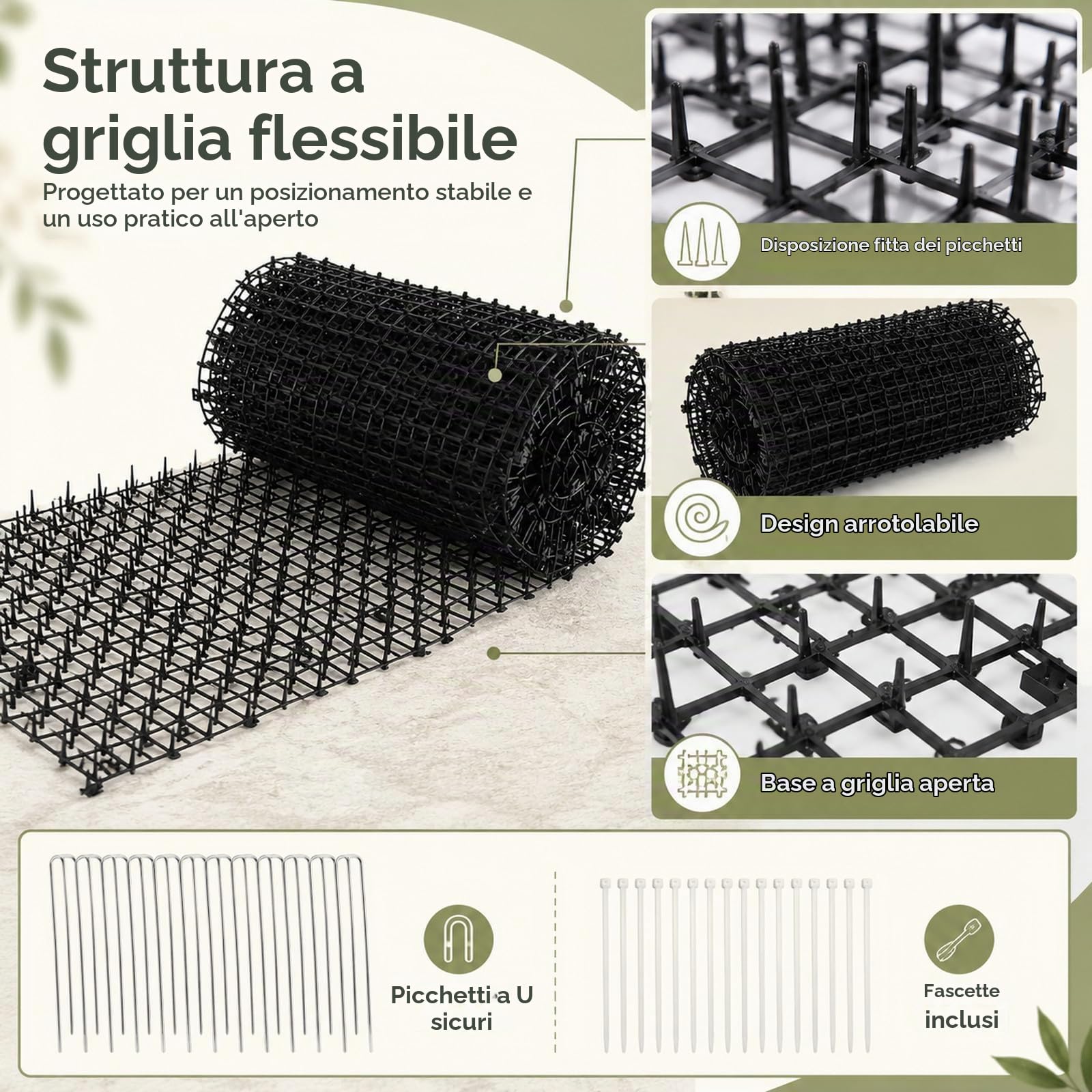 JMIATRY Dissuasori Per Gatti 400 x 30 cm, Tappetino Repellente per Gatti, Picchi Rete Anti Gatto per Animali Selvatici