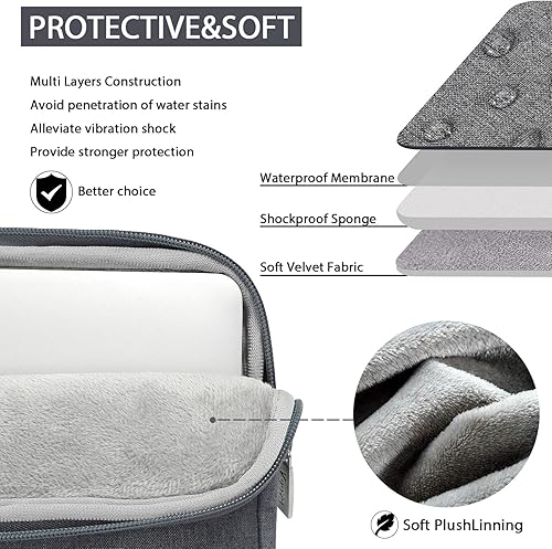 Miniatura 3 de V Voova Funda de transporte para laptop 13 13.3 14 pulgadas con correa para el hombro, funda delgada para computadora compatible con MacBook Air 13