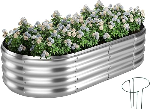 ZFHgarden Raised Garden Bed, 4x2x1ft Raised Beds for Gardening Outdoor for Vegetables Flowers Ground Planter Box，Galvanized Raised Garden Beds