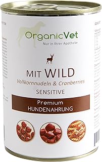 OrganicVet Hund Nassfutter Sensitive Wild mit Vollkornnudeln und Cranberries, 6er Pack (6 x 400 g) product image