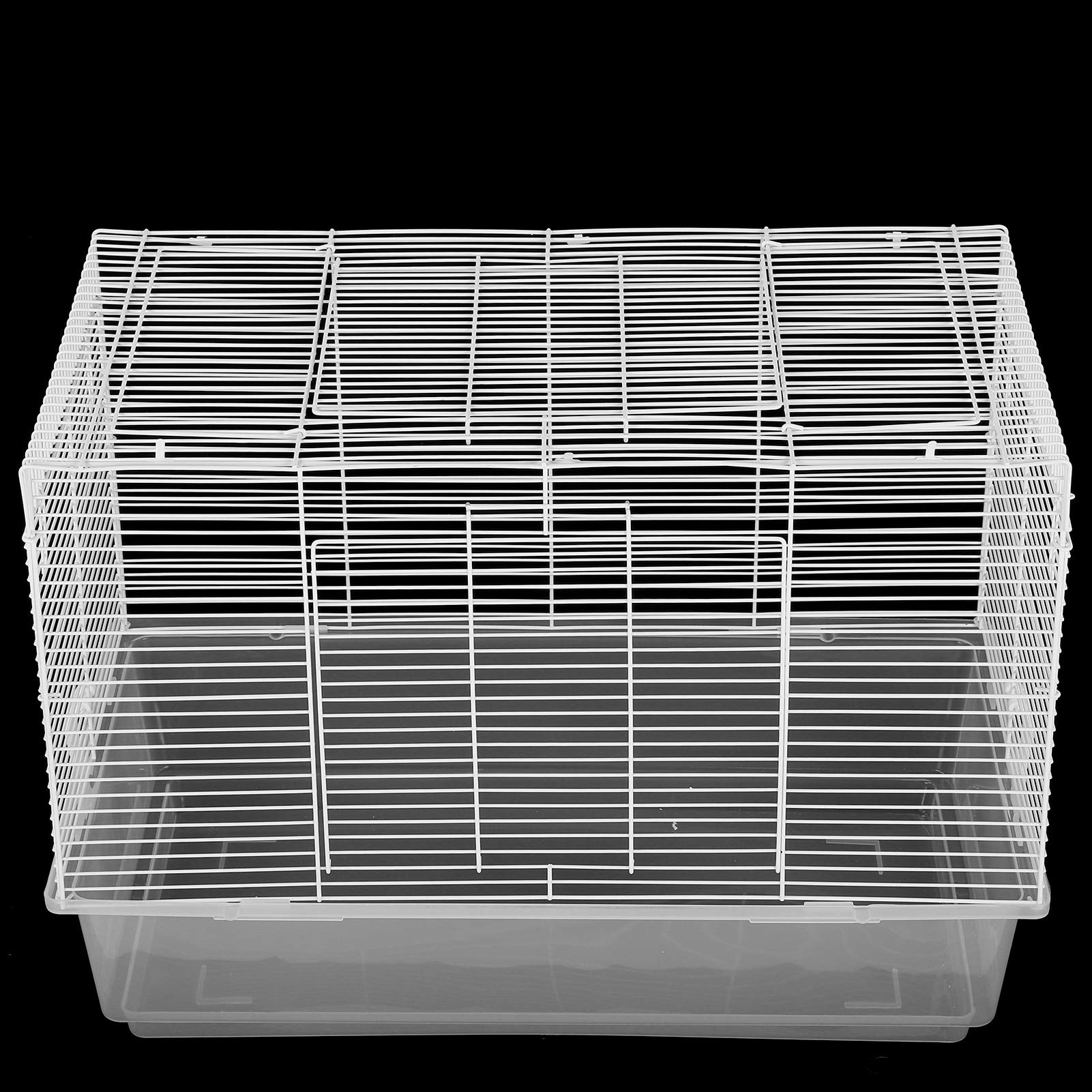 Hidyliu Gabbia Durevole per Piccoli Animali per Criceti, Conigli e Gatti - Ampio Spazio con Doppie Porte, Assemblaggio Fai-da-te, Base in Plastica Ad Alta Trasparenza (Grande)