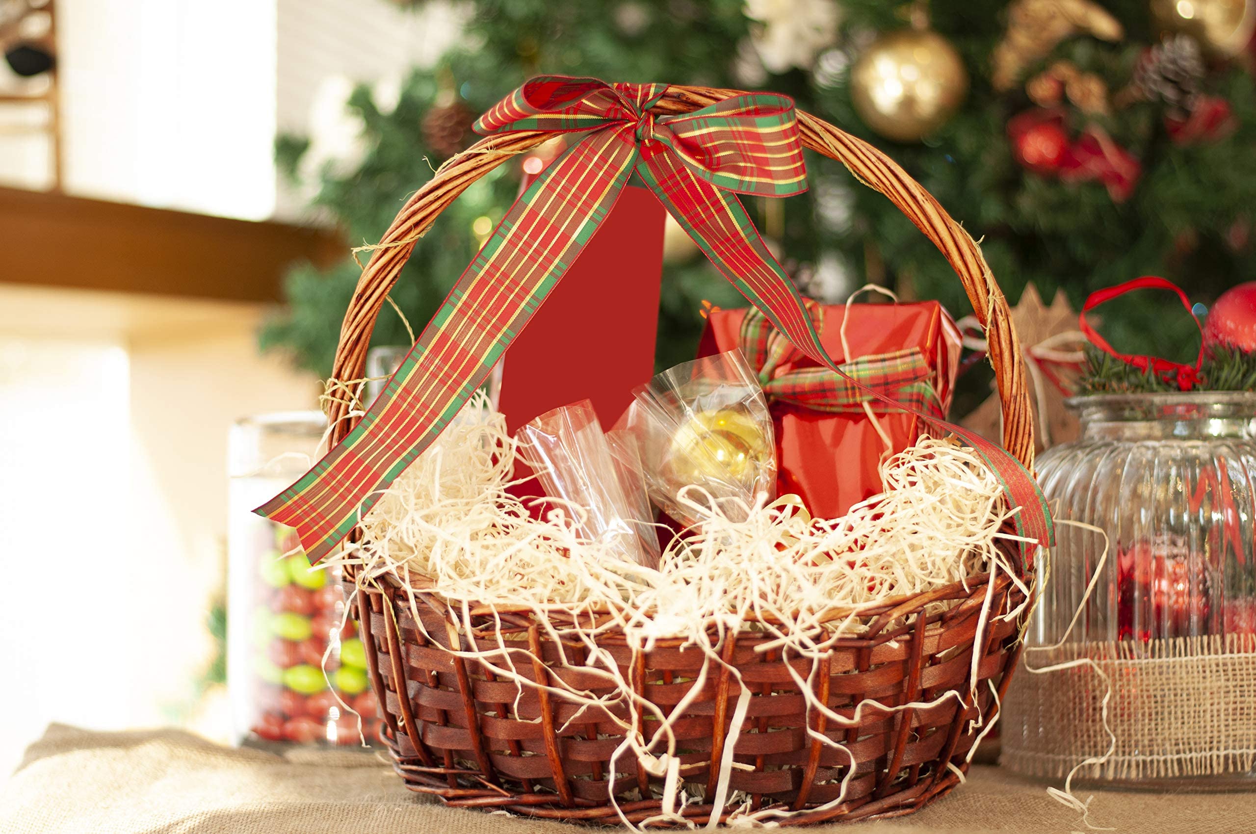 Paglietta per cesti - Paglia per ceste natalizie regalo vuote - Truciolo in legno per cestini vuoti e per imballaggio - Pagliuzza per confezioni e decorazioni (1 Kg)