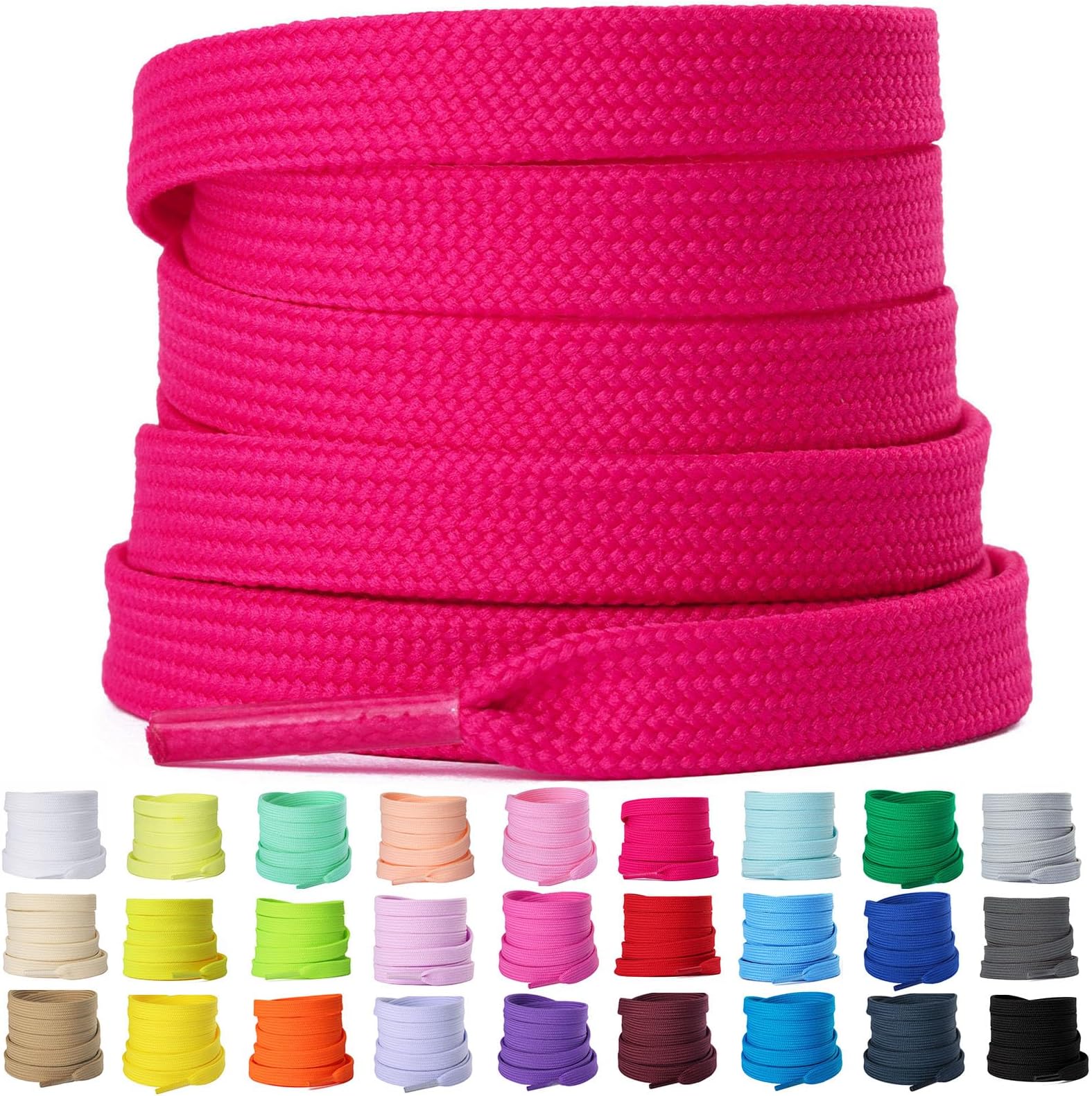2 Pairs Flat Shoe Laces for Sneakers, 5/16'' Athletic Shoelaces
