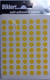 490 Yellow 8mm Sticky Coloured Dots Easy Peel Self Adhesive Colour Coding Sticky Dots Round Labels Circle Stickers