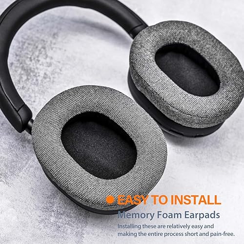 Miniatura 4 de Almohadillas WH 1000XM5 para WH-1000XM5 (WH1000XM5) de TRANSTEK, almohadillas de repuesto con espuma de aislamiento de ruido de alta densidad, tela