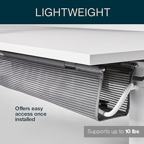 Miniatura 3 de Humanscale Cesta de alambre de malla para escritorio, organización de cables de alambre duradera para tiras y cables, organizador ligero y