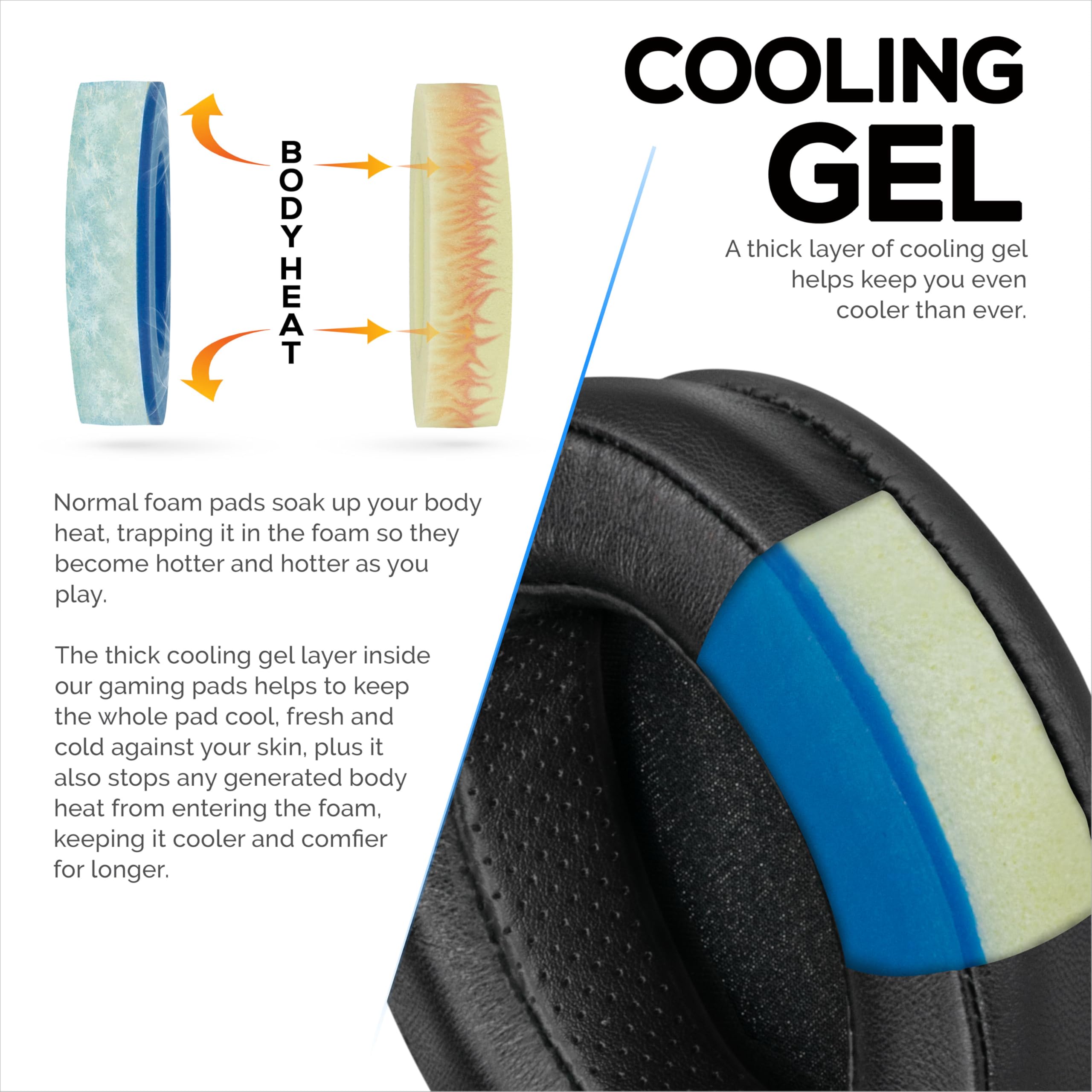 Gel-Ohrpolster aus Schaffell für HyperX Cloud 1, 2 Wireless, Core, Flight S, Alpha S Headsets und mehr, weiches Leder, kühlendes Gel, extra Komfort, strapazierfähig und langlebig Brainwavz