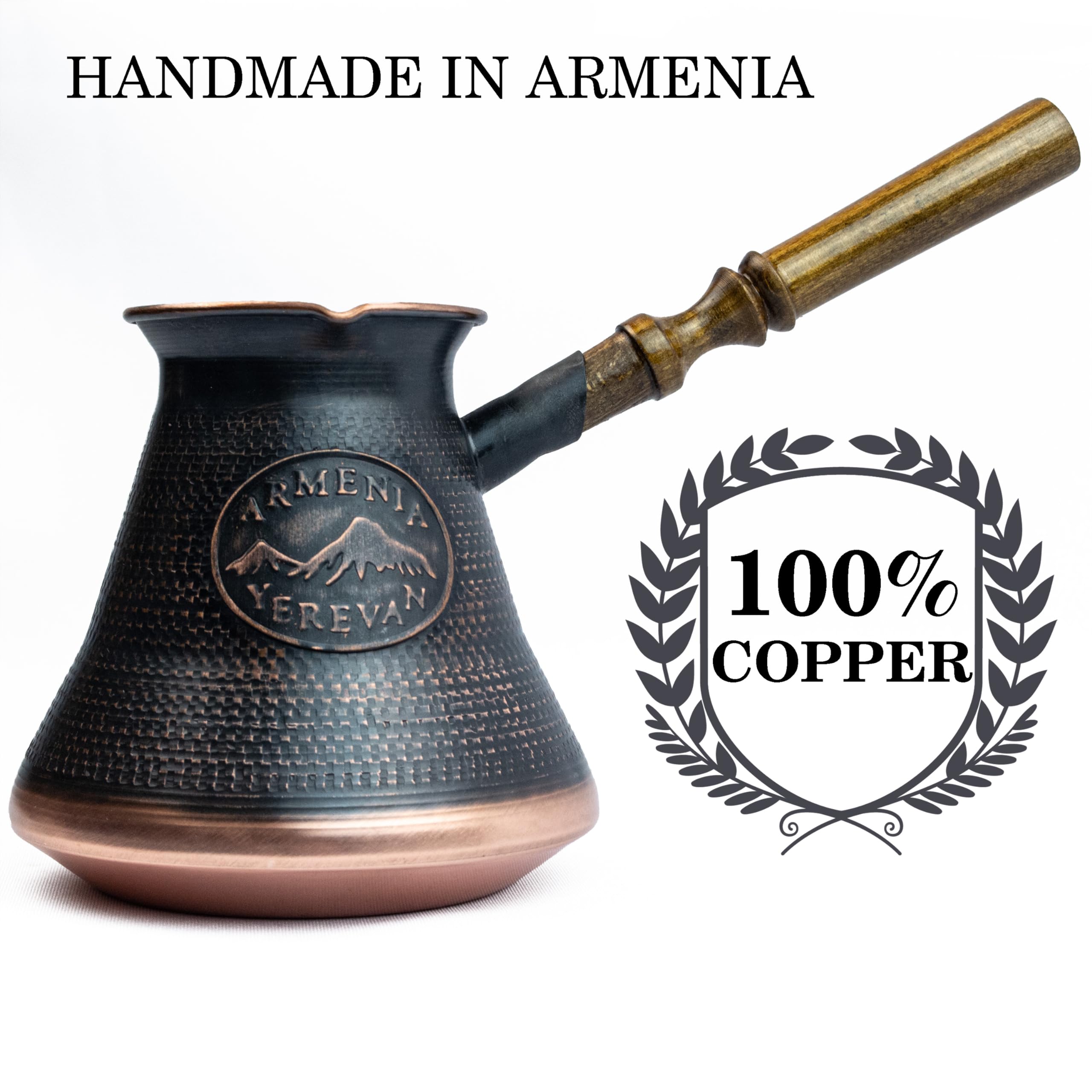 Cafetera armenia hecha a mano de 21 onzas líquidas, cobre Jazva Ararat, turco, árabe, griego, Cezve, Jezve, Ibrik, Turka, Jazve, Jazve, Jazve, Turka, Jazve, Jazve, Jazve, Turka, Jazve, Jazve, Ibrik,