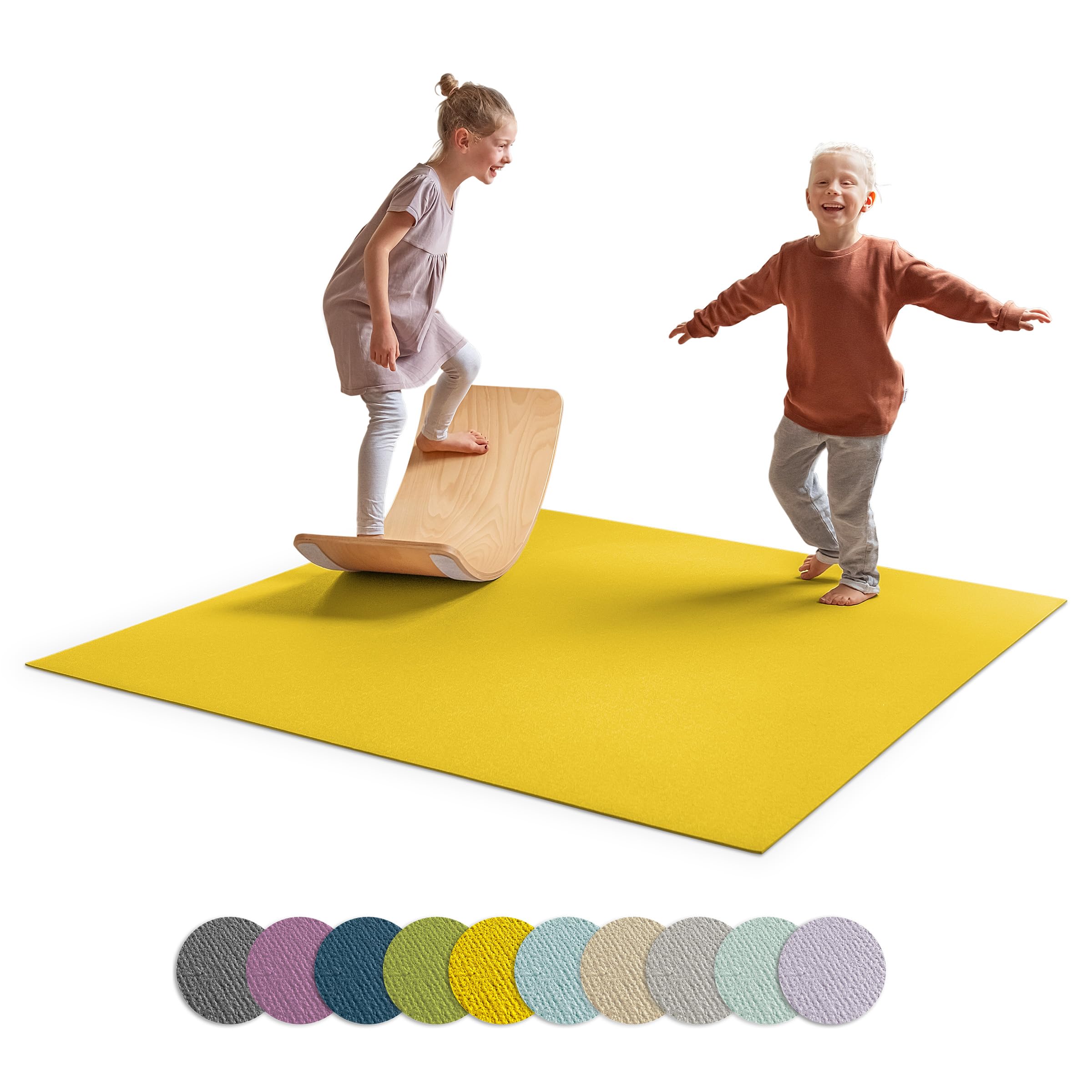 Ehrenkind® Made in Germany Anti-Rutsch Krabbelmatte Oeko-Tex Matten | Spielmatte Baby | Größe 240x200 cm | Mangogelb