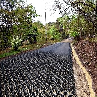 2 Inch Depth Gravel Grid Paver System，Slope Grid Erosion Control, 2" Tall Ground Geo Grid for Driveway Shed Garden(Size : 1x2m/3.3x6.6ft) (Size : 4x10m(13x33ft))