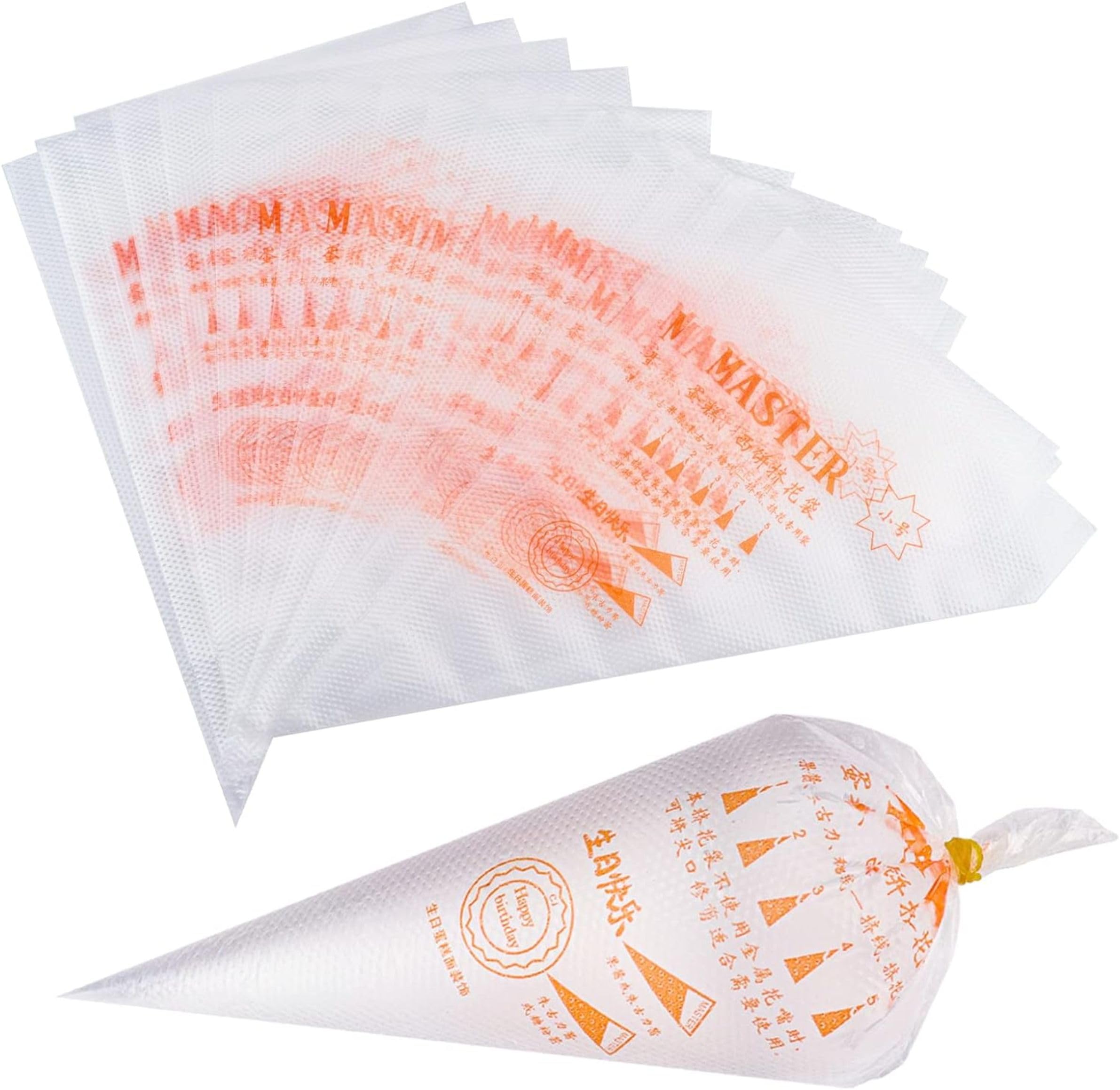 Bake House 100 Piece Disposable Cream Pastry Bags 10inch Piping Bags for Cake Decoration and Desserts Medium Size