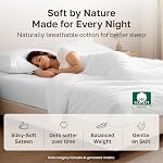 California Design Den King Taille de feuille ajustée blanche, 100% Coton 400 Compte de fils Sateen, poches profondes, feuille encastrée durable seulement (Roi, Blanc)
