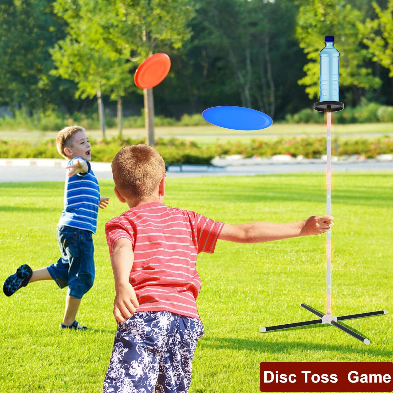 Outdoor Games Yard Games for Adult Family Kids, 2 in 1 Limbo Games with Led Light, Perfect for Camping, Beach, Lawn