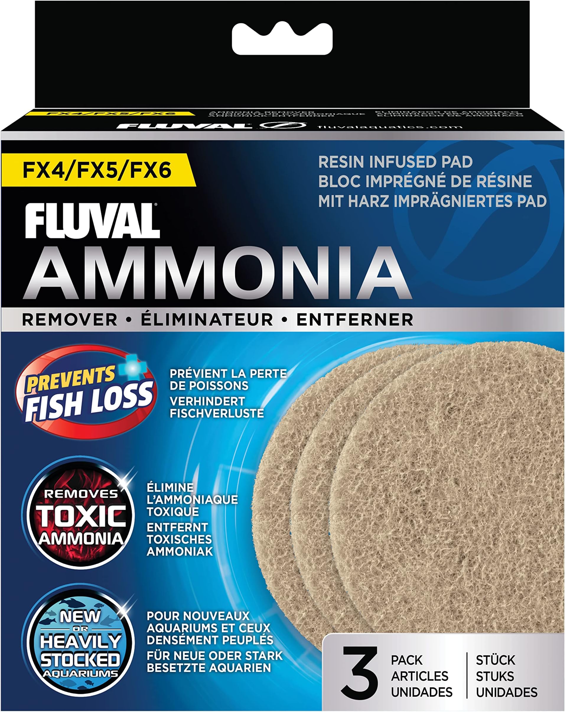 Fluval FX4/FX6 Filter Ammonia Remover Pad, White