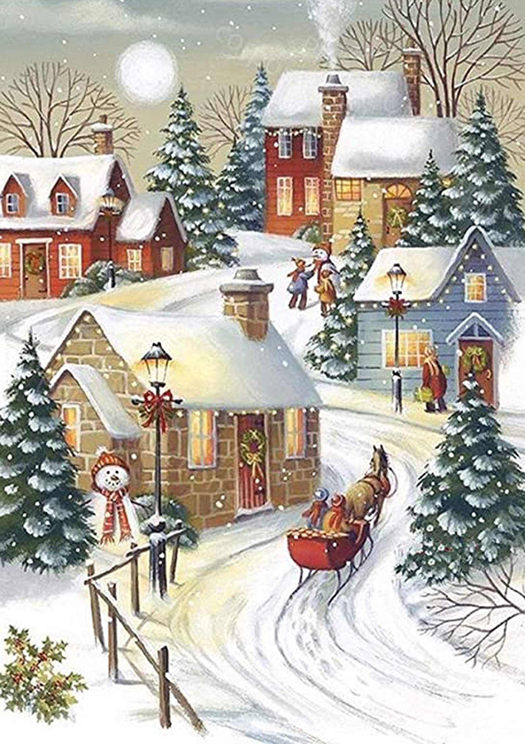 5D Diamant Malerei Kit, 30x40cm Full Drill Kristall Strass DIY Diamond Painting mit Diamond Painting Zubehör für Wand Dekoration und Geschenk