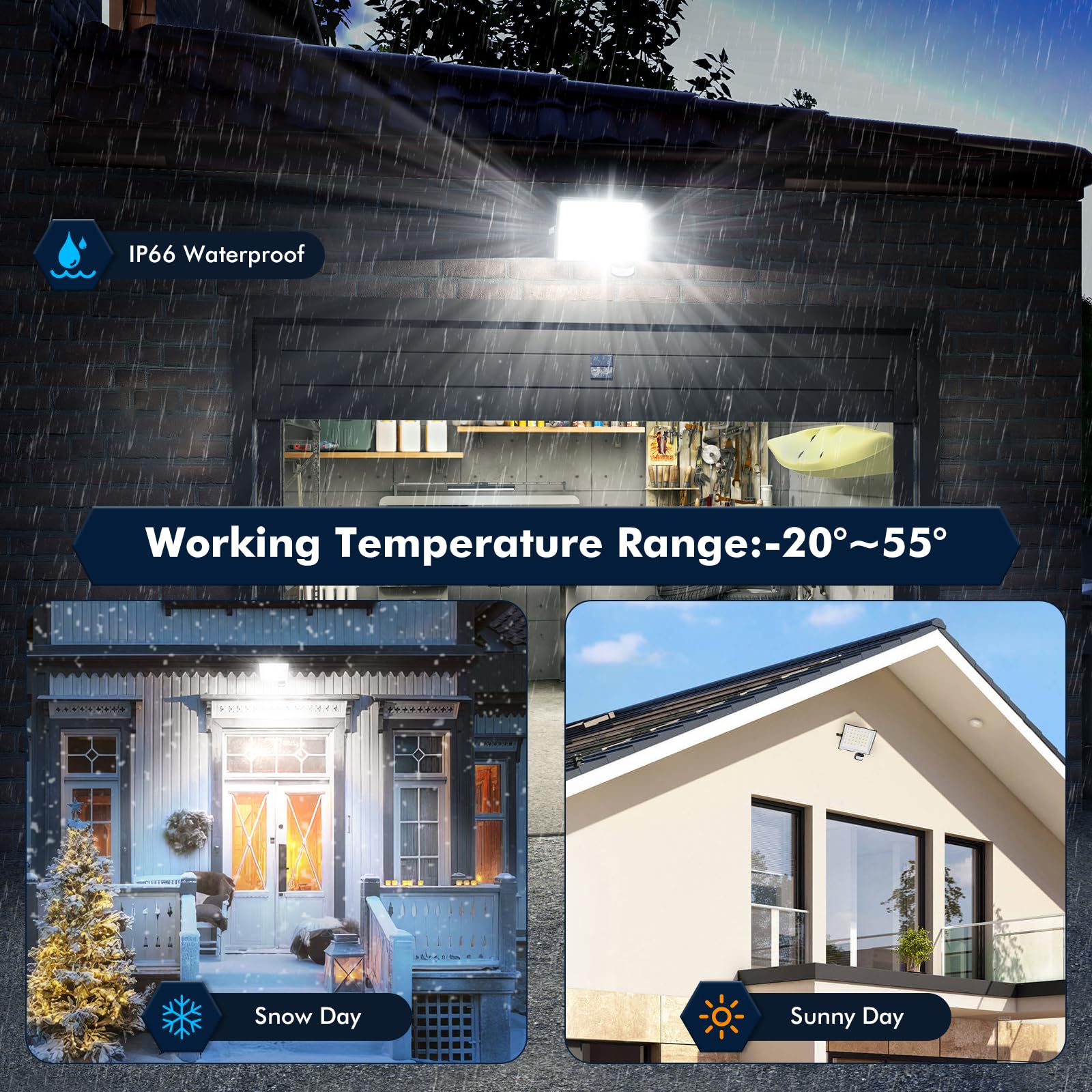 Faretto LED da 100W con Sensore di Movimento di Luce e Telecomando Temporizzato Faretto da Esterno Dimmerabile Bianco Freddo 6500K Proiettore Impermeabile IP66 per Giardino e Garage