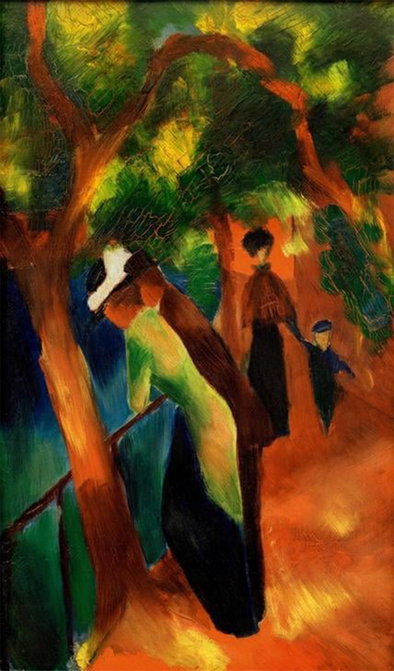 RZHRHJES Abstract Painting Poster Art Print Canvas Print Poster Sunny Way by August Macke Landscape Canvas Painting for Home Decor 60x90cm