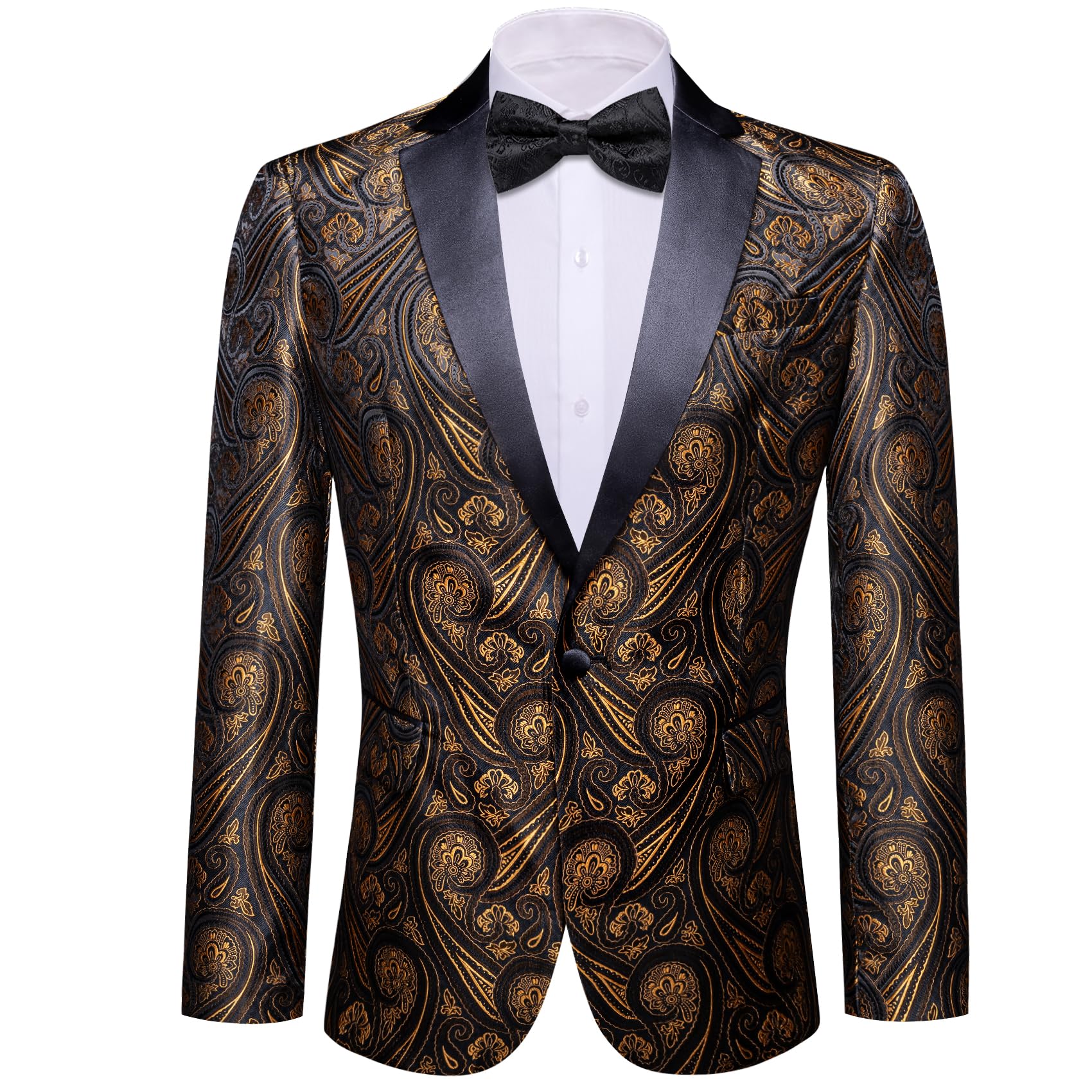 Barry.Wang Mens Floral Blazer Suit Jacket Notched Lapel Casual Sport Coat