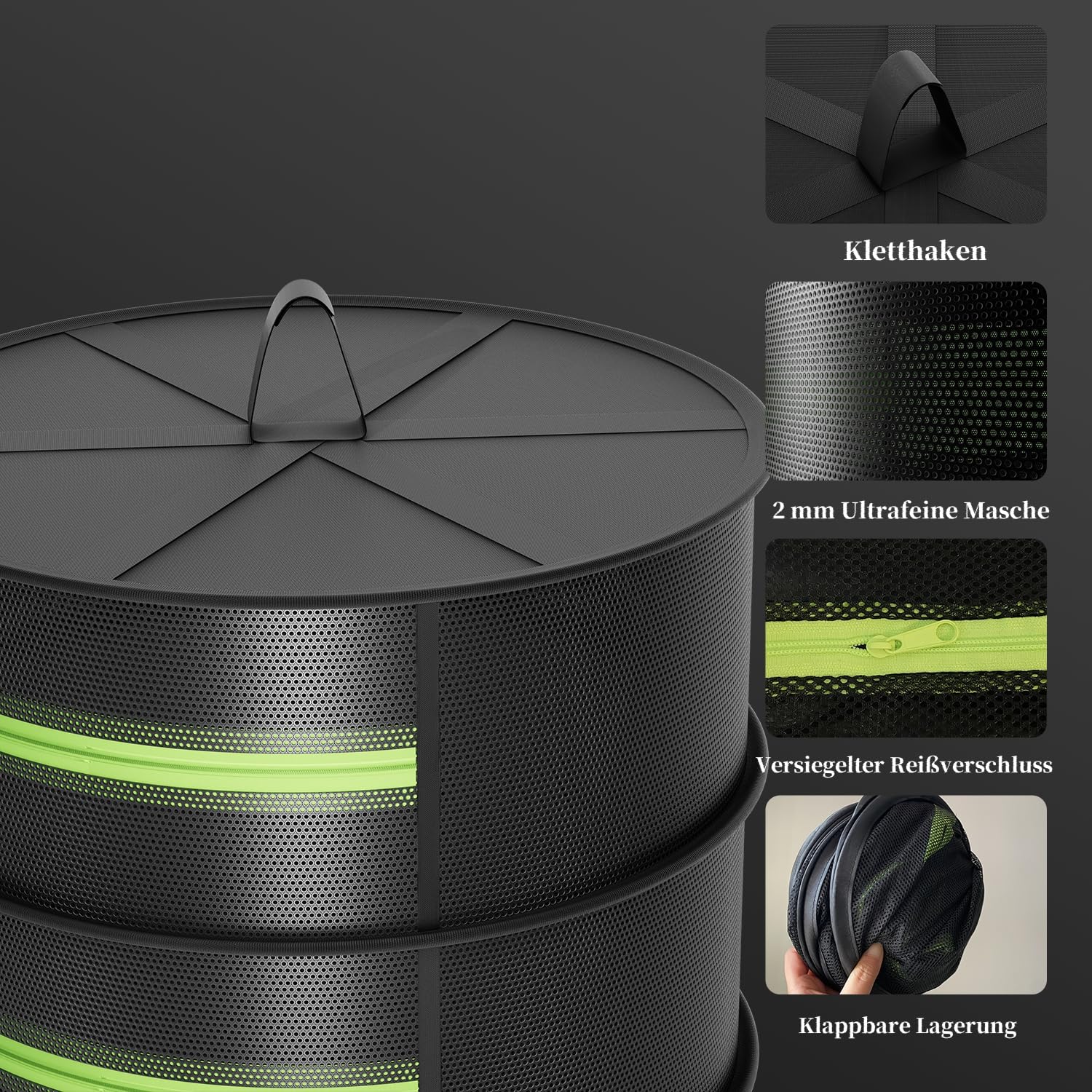 Rete Essiccazione 4 Strati 24x39 Pollici | Con Chiusura Lampo Per Piante, Erbe, Verdure E Vestiti - Foto 4