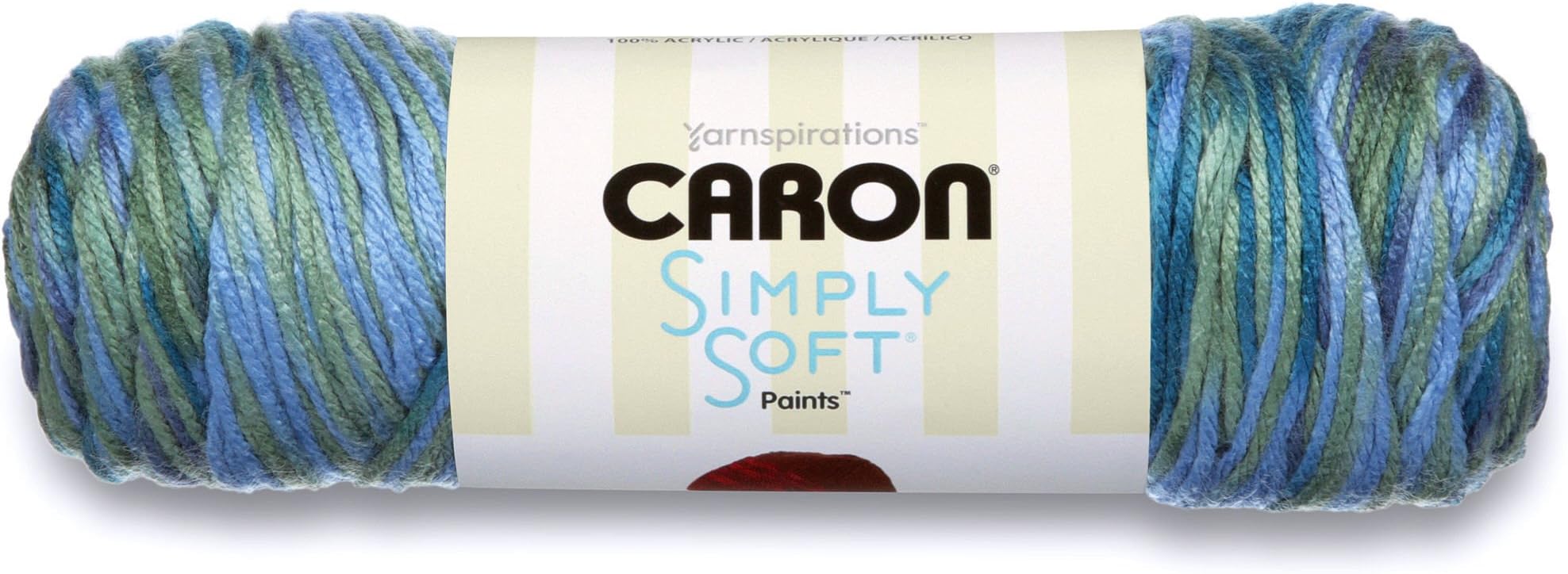 Simply Soft Paints Yarn (4) Medium Worsted Gauge 100% Acrylic - 5oz - Spring Brook - Machine Wash & Dry