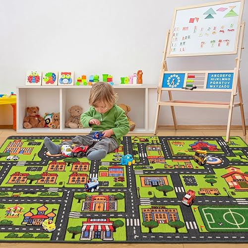 Zareas Alfombra de juego para niños, para sala de juegos, educativa para niños, para tráfico de la ciudad, para niños, para sala de juegos, para