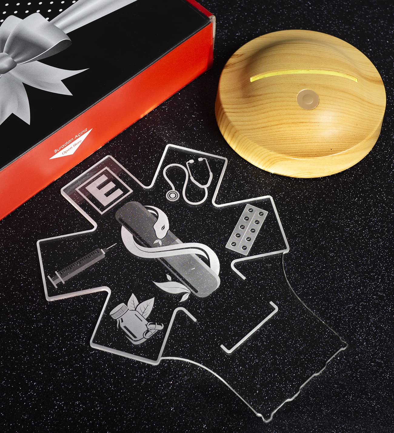 3D Led Lampe Personalisierte mit Namen Gravur Geschenke für Apothekerin Arbeitskollegen