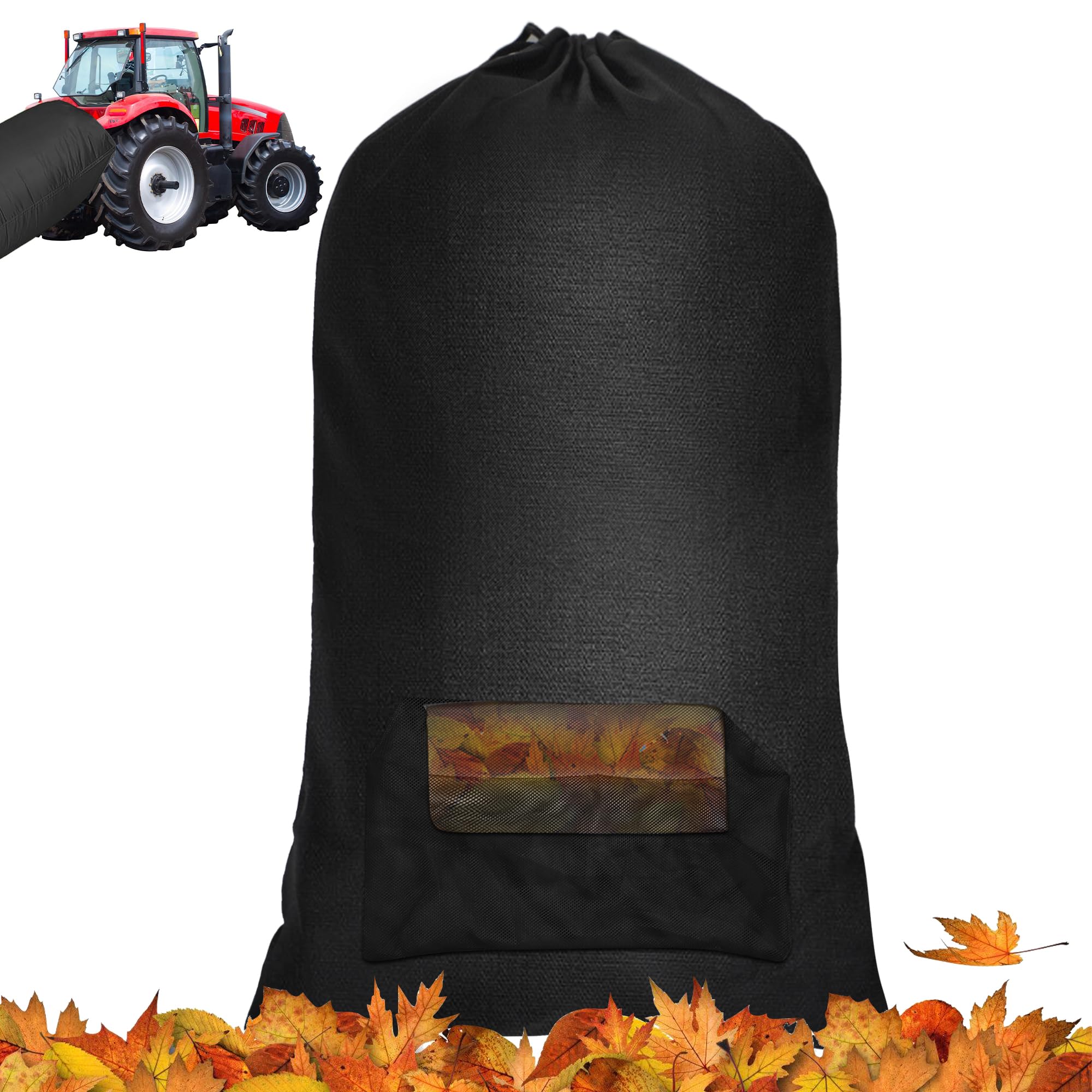 Augisteen Lawn Tractor Leaf Bag Upgraded Lawn Mower Leaf Bag Garden Leaf Grass Catcher Bags 420D Oxford Cloth Leaf Collector Bag for Lawn Mower Tractor Garden Leaf Collection, 78.7 x 51.2 Inch