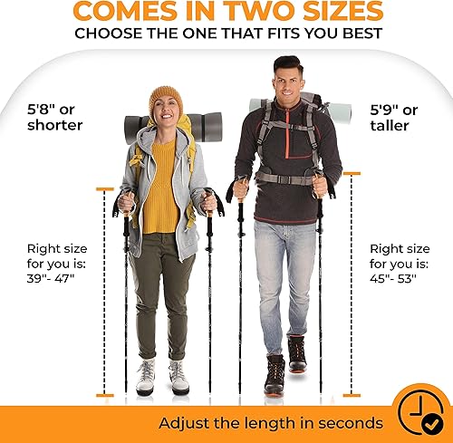 Miniatura 4 de Foxelli Bastones de senderismo plegables bastones plegables ligeros y compactos para hombres y mujeres con cerraduras abatibles y accesorios todo