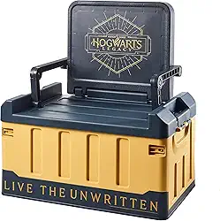 Numskull Hogwarts Legacy Caixa de armazenamento de brinquedos 2 em 1 e cadeira dobrável - Organizador de acessórios para jogos com tampa e alças para quartos familiares, mercadoria oficial do legado