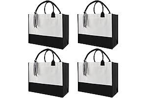 4 Pack Classic Style DIY Blank Bulk Canvas Tote Bags