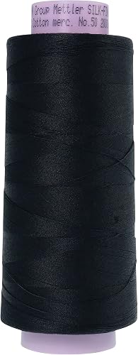 Mettler Silk-Finish Cotton Thread, 2000 yd/1829m, Black