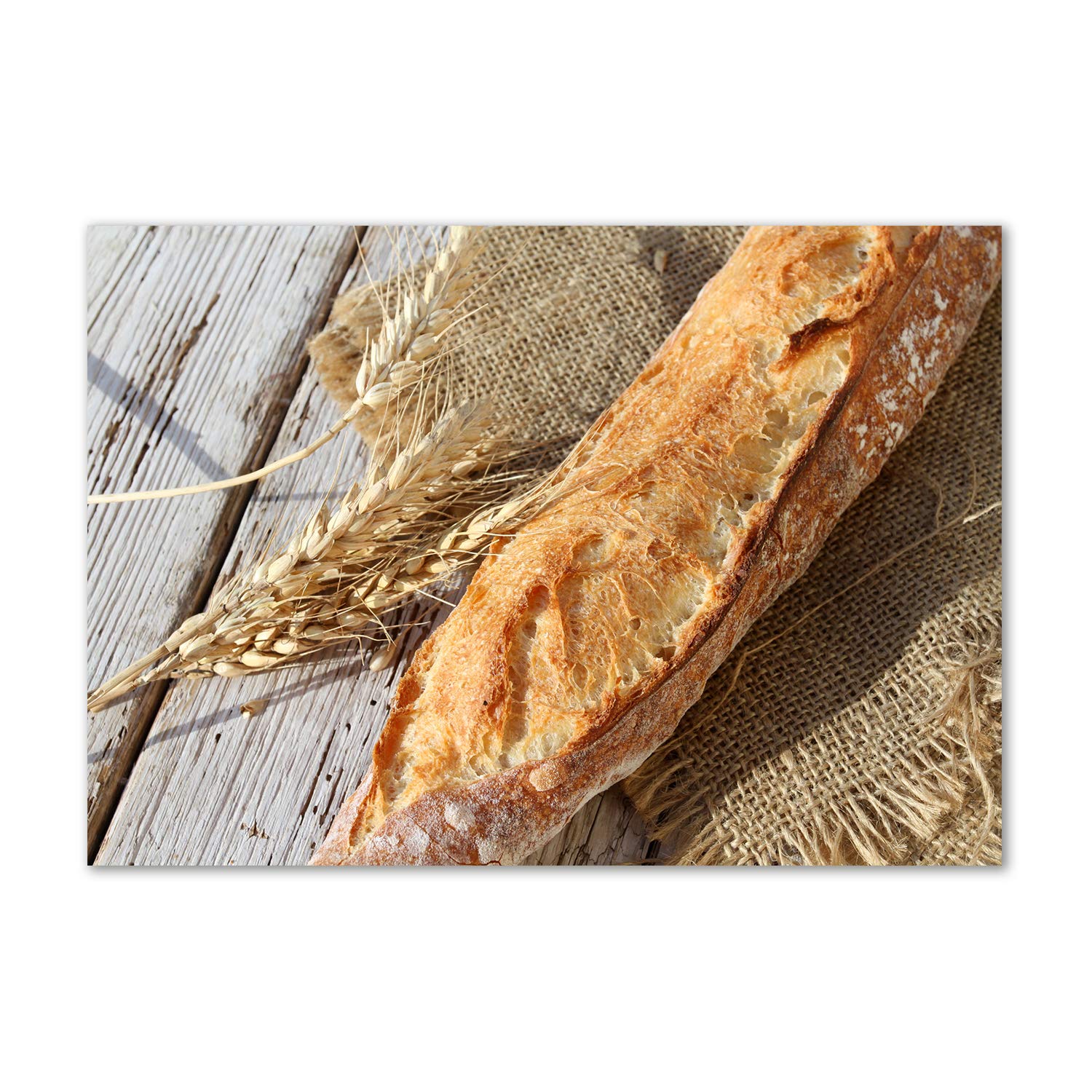 Impression sur verre haut de gamme Tulup Baguette Fraîche 100x70 cm pour décoration élégante