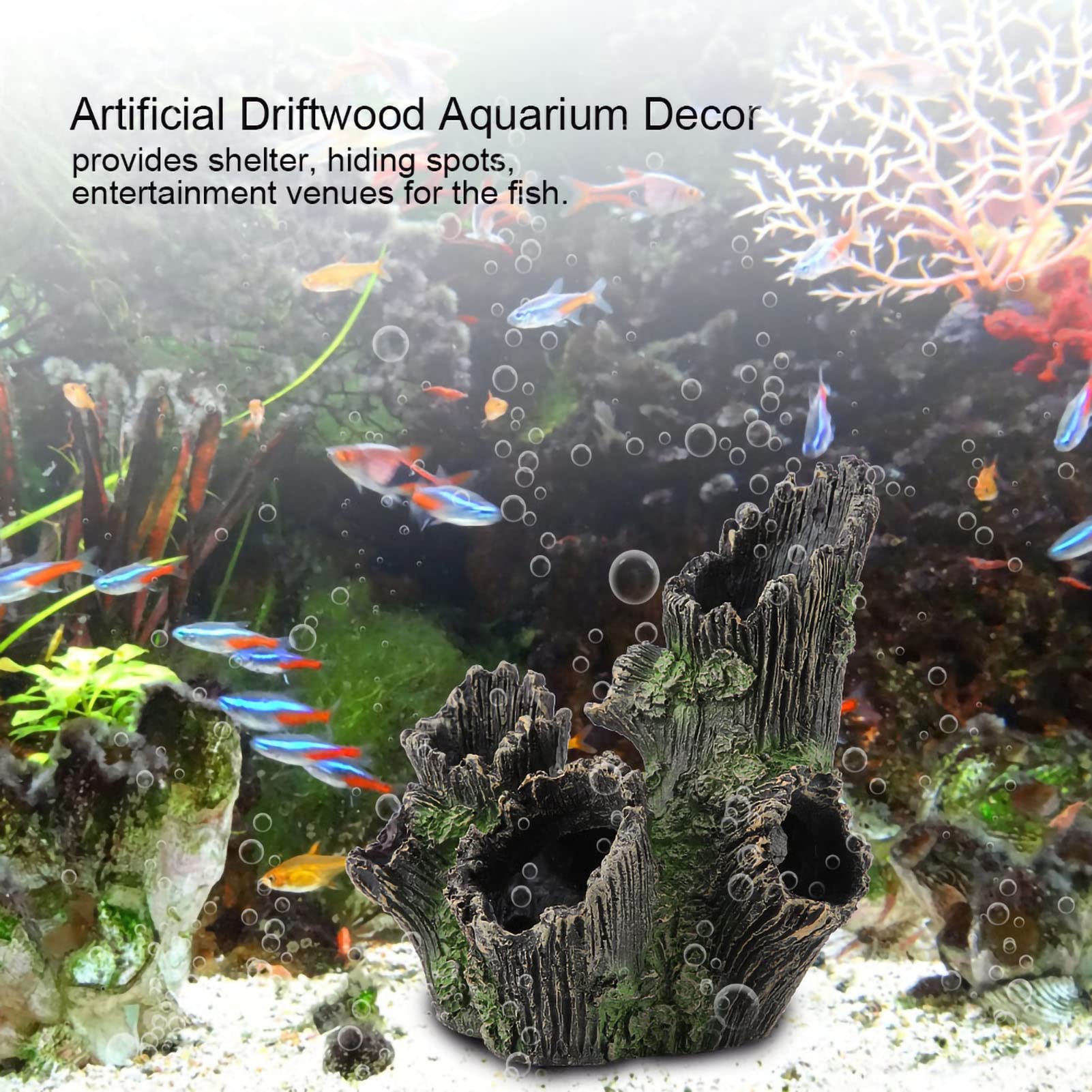 Cocoarm Knstlicher Baumstamm, Aquarium-Treibholzdekoration, Knstliche  Baumstammwurzel aus Holz fr Garnelen, Eidechsen, Fische, Geckos (ST-004A):  Amazon.de: Haustier