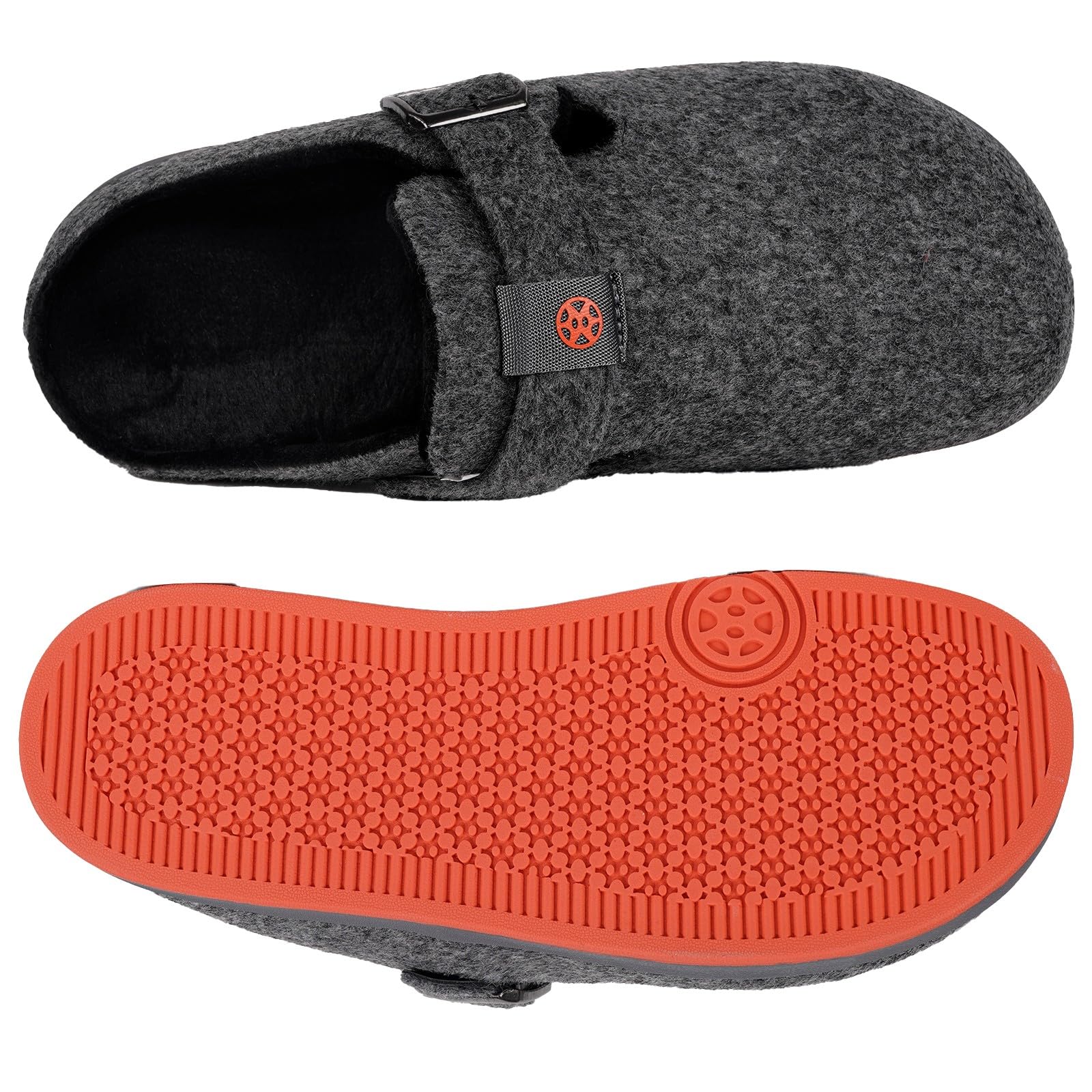 Sisttke Zapatillas de Estar Hombre Mujer Pantuflas de Fieltro | Invierno Cálido,Antideslizante,Plantilla Intercambiable,Casa Cerradas,Unisex Zapatos,Interior Exterior,Suela de Goma