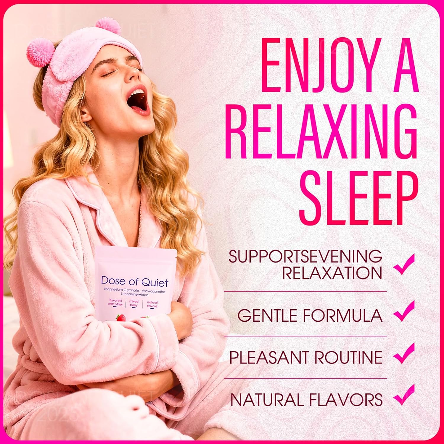 Dose Of Quiet Drink, Relaxation Calming Mix Drink with Ashwagandha, L-Theanine, Affron & Magnesium Glycinate, Supports Stress Relief & Sleep (2)