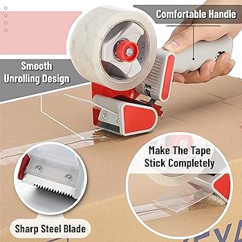 Mr. Pen - Packing Tape Dispenser Gun 2-Inch, 2 Pack With 2 Rolls Tape, Heavy Dut